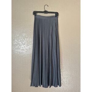 Massimo Dutti Pleated Maxi Skirt in Charcoal Gray